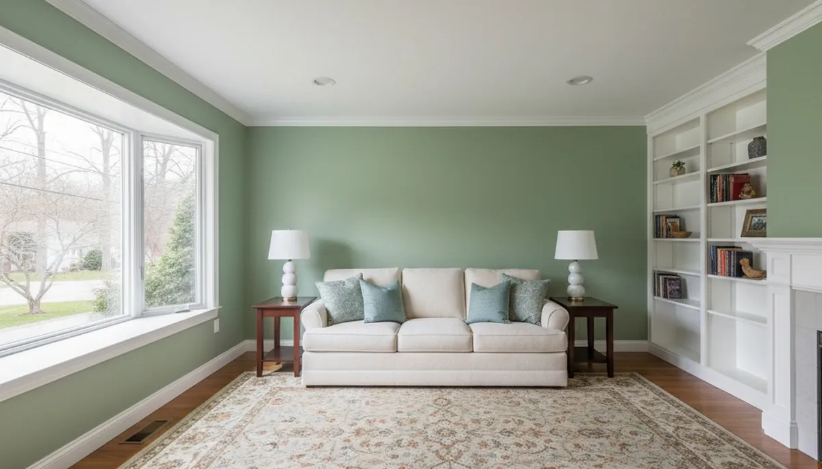 Freshly painted Lexington, MA living room with smooth interior finishes by professional house painters