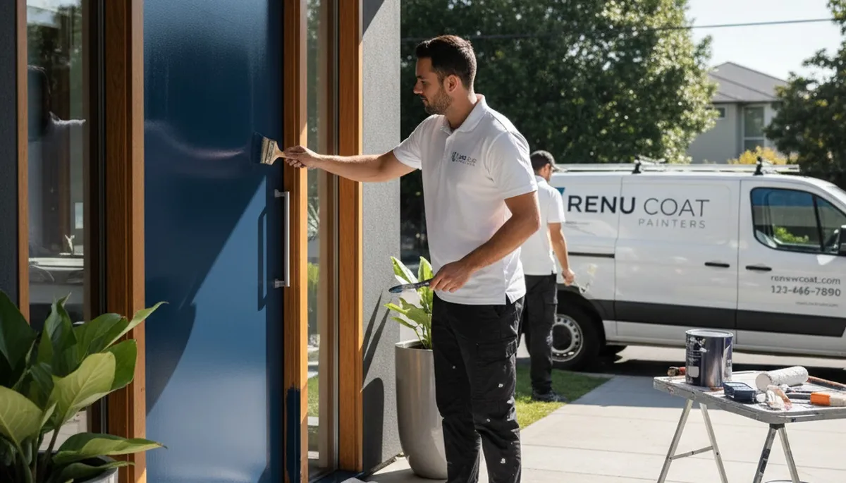 Professional door painting service in Lexington, MA enhancing curb appeal with expert finishes