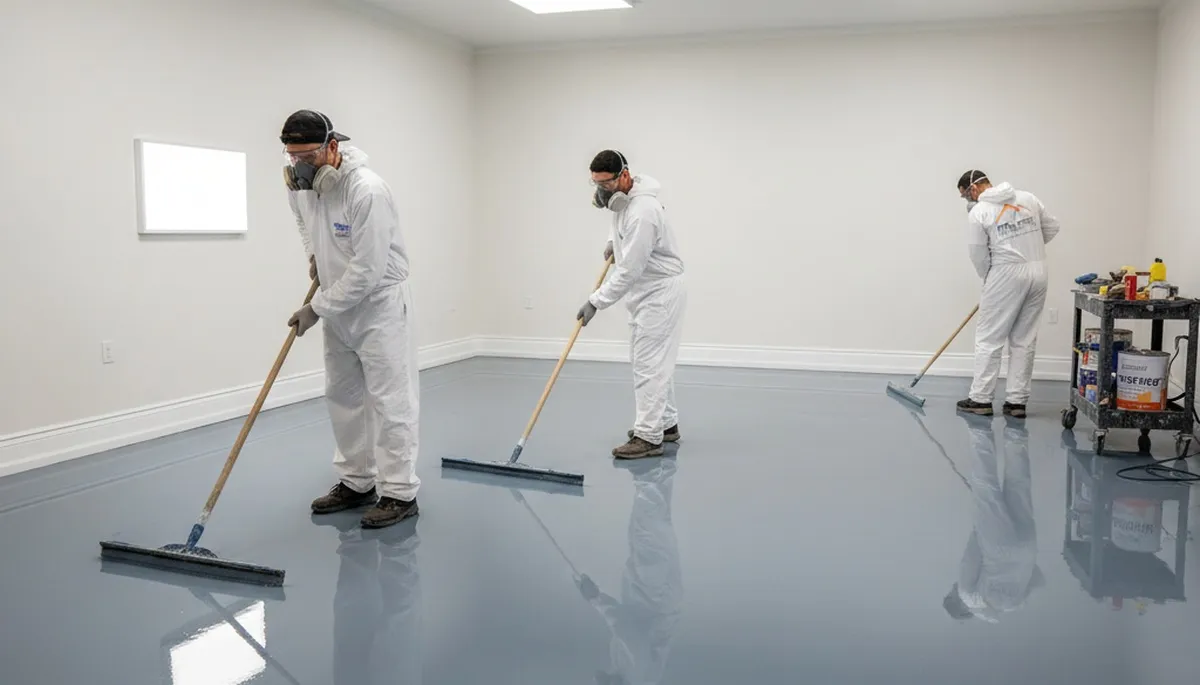 Epoxy garage floor coating in Lexington MA with durable, moisture-resistant finish by local painters