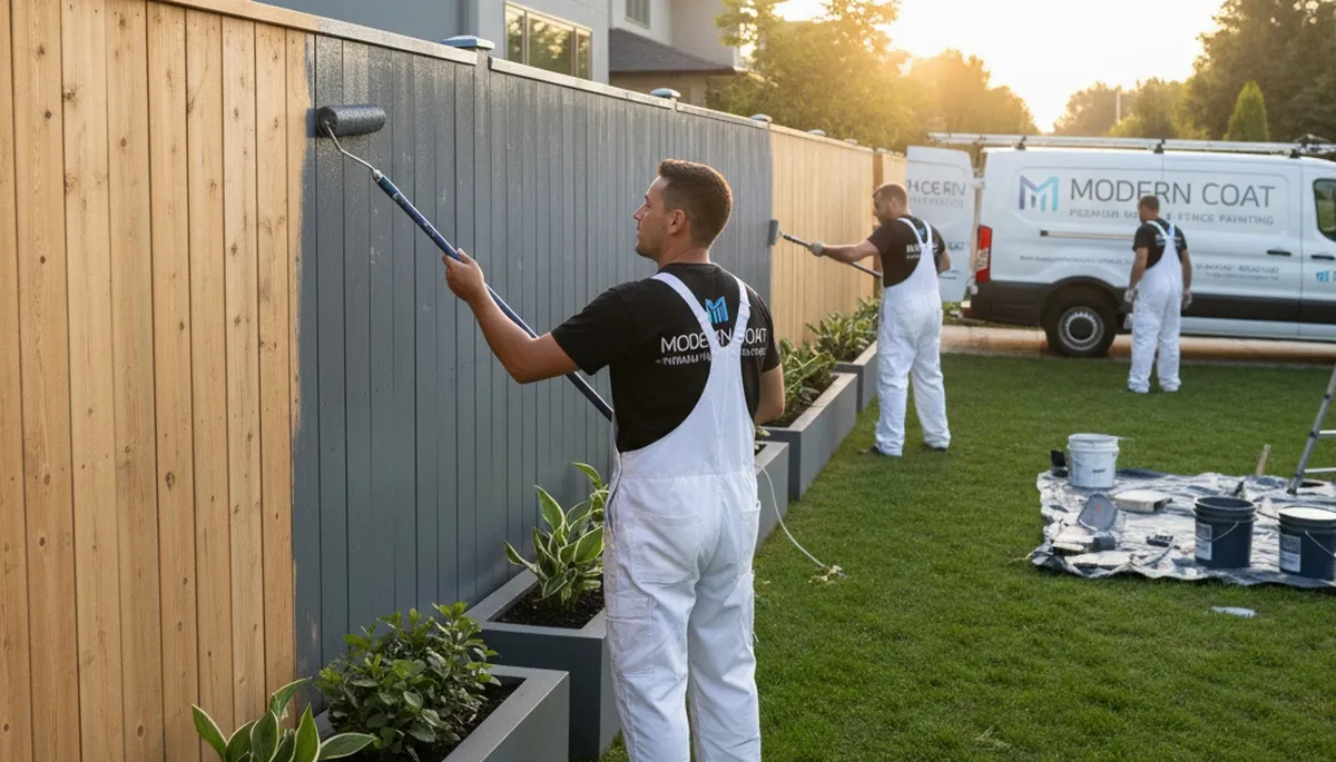 Professional fence painting by expert house painters in Lexington, MA for durable outdoor finishes