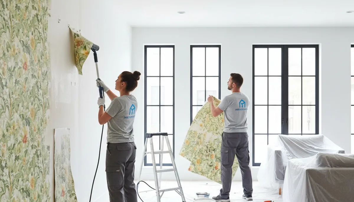 Professional wallpaper removal and surface prep by house painters in Lexington, MA